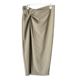 Zara Skirt Women's Small Army Green Ring Detail Slit NWT